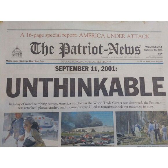 3) September 11, 2001 Ephemera Newspaper, Life Commemorative, Newsweek 9/11 9/12 - Picture 2 of 16